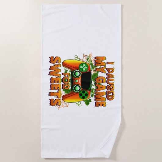 ゲーマーのための面白いハロウィーンの装カッコいい置 – Halloween ビーチタオル (正面)