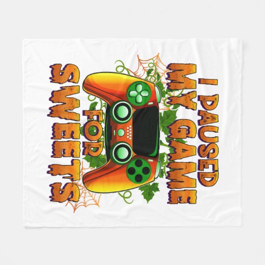 ゲーマーのための面白いハロウィーンの装カッコいい置 – Halloween フリースブランケット (正面(横))