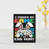 ゲーマーのイースター 幼児男の子 私はゲームを一時停止してイ カード (黄色い花)