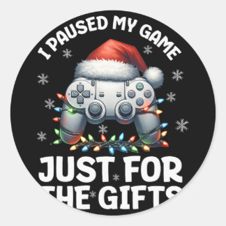 ゲーマーのクリスマス ゲーミング Xmas ビデオゲーム少年たち クリス ラウンドシール
