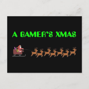 ゲーマーのクリスマス シーズンポストカード