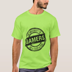 ゲーマーのグランジな賭博のTシャツ大学 Tシャツ