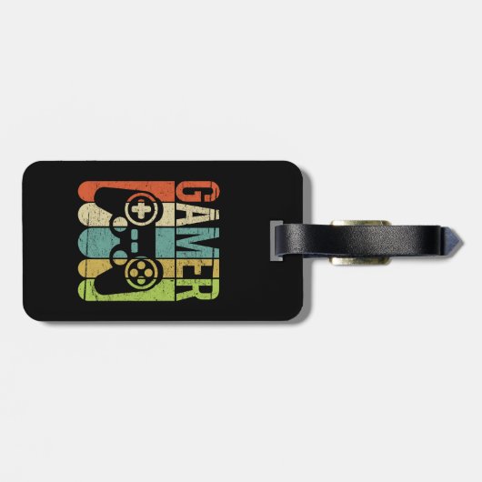 ゲーマーのゲームのコントローラー ラゲッジタグ (裏面横)