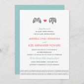 ゲーマーのコントローラー愛結婚式 招待状 (正面/裏面)