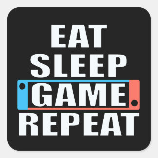 ゲーマーのシール。おもしろいビデオゲーム スクエアシール
