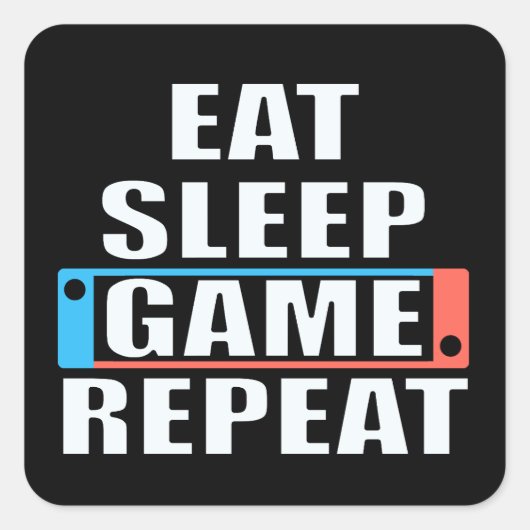 ゲーマーのシール。おもしろいビデオゲーム スクエアシール (正面)