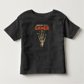 ゲーマーのスケルトンの手の面白い解剖学 トドラーTシャツ (正面)