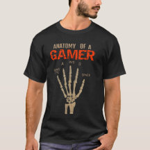 ゲーマーのスケルトン手のキーボードTシャツの構造