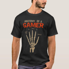 ゲーマーのスケルトン手のキーボードTシャツの構造 Tシャツ