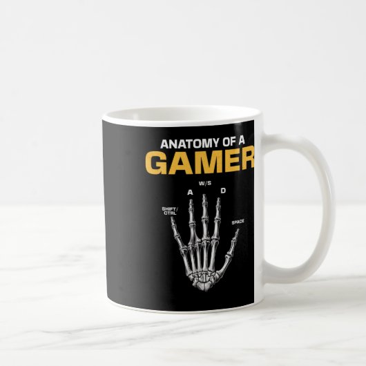 ゲーマーのスケルトン手のビデオおもしろいゲーマーの構造 コーヒーマグカップ (右)