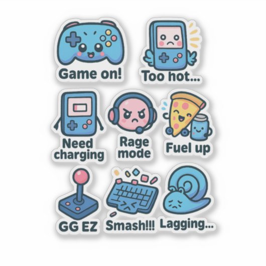 ゲーマーのステッカーカスタムパックのビニールシール シール (正面)