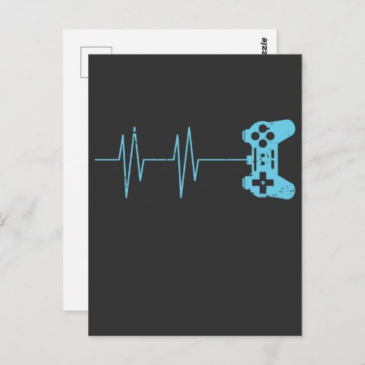 ゲーマーのハートビートTシャツのビデオゲーム愛好家ギフト ポストカード (正面/裏面)