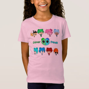 ゲーマーのパンダの鋳造物 Tシャツ