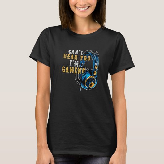 ゲーマーのヘッドセットが聞こえない Tシャツ (正面)