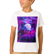 ゲーマーのベッドルーム別のプラネットキッズTシャツ