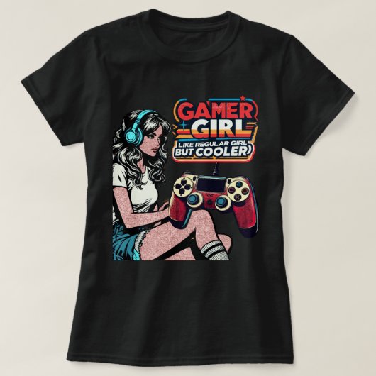 ゲーマーの女の子は普通の女の子のように Tシャツ (デザイン正面)