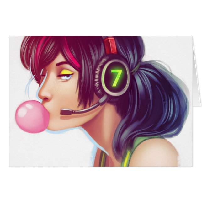 ゲーマーの女の子 (正面横)