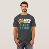 ゲーマーの定義　コントローラー　炎　ゲーミング　エンターテイメント Tシャツ (正面フル)