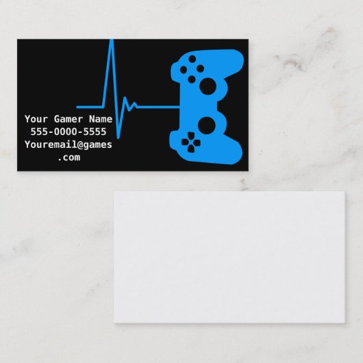 ゲーマーの心拍のビデオゲームのゲーマーの名刺 名刺 (正面/裏面)