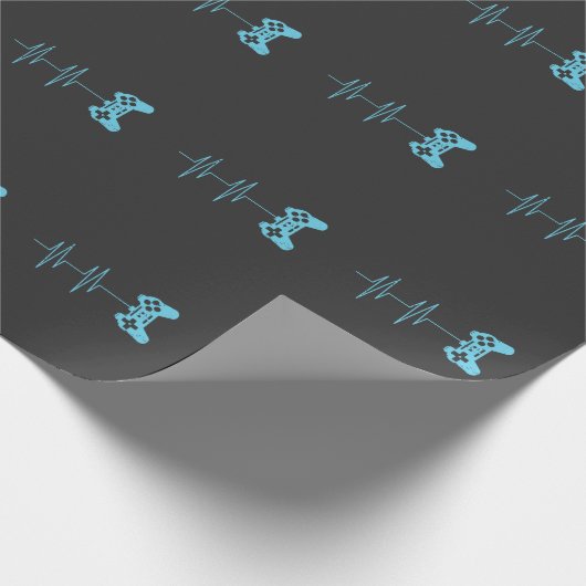 ゲーマーの心拍のTシャツのビデオゲームの恋人のギフト ラッピングペーパー (角)