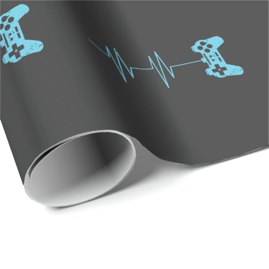 ゲーマーの心拍のTシャツのビデオゲームの恋人のギフト ラッピングペーパー (ロールコーナー)