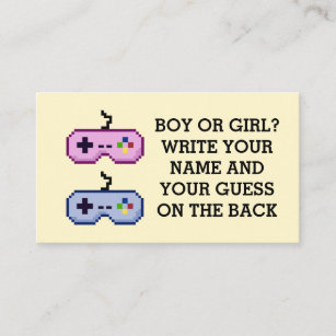 ゲーマーの性はパーティーの男の子または女の子の推測カードを明らかにします 名刺