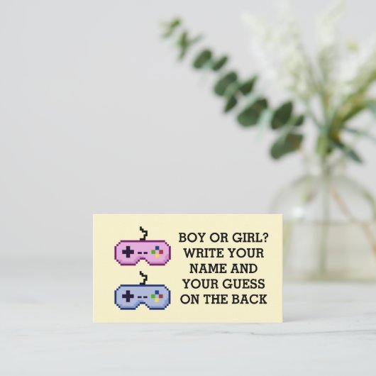 ゲーマーの性はパーティーの男の子または女の子の推測カードを明らかにします 名刺 (スタンド正面)