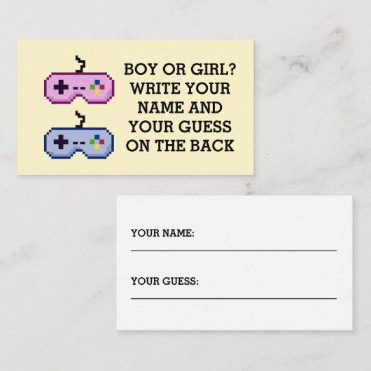 ゲーマーの性はパーティーの男の子または女の子の推測カードを明らかにします 名刺 (正面/裏面)
