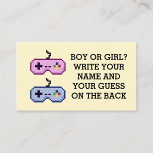 ゲーマーの性はパーティーの男の子または女の子の推測カードを明らかに 名刺