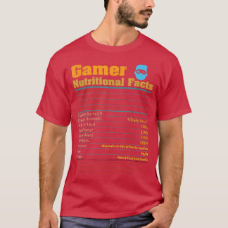 ゲーマーの栄養ファクトおもしろいゲーミングライフビデオGa Tシャツ