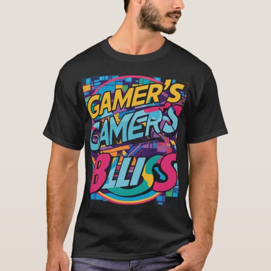 「ゲーマーの至福」でスタイルをレベルアップ(Zazzle) Tシャツ (正面)