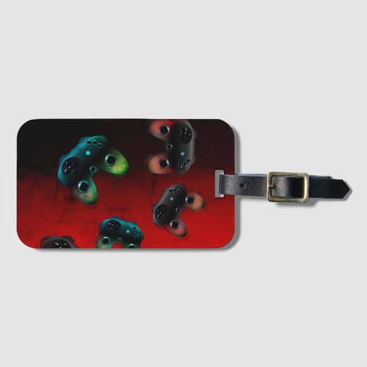 ゲーマーの芸術の賭博のコントローラー ラゲッジタグ (正面横)