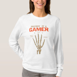 ゲーマーの解剖学:スケルトンの手 キーボードTシャツ Tシャツ