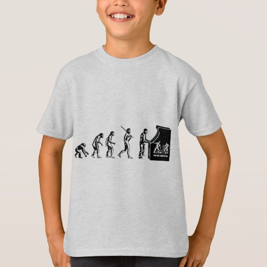 ゲーマーの進化-ゲームのビデオゲームのアーケードのギーク Tシャツ (正面)