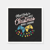 ゲーマーの間恋しく思にクリスマスになる可能性が最も高い スタンダードカクテルナプキン (正面)