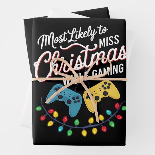 ゲーマーの間恋しく思にクリスマスになる可能性が最も高い ラッピングペーパーシート (インサイチュ)