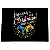 ゲーマーの間恋しく思にクリスマスになる可能性が最も高い ラージペーパーバッグ (正面)