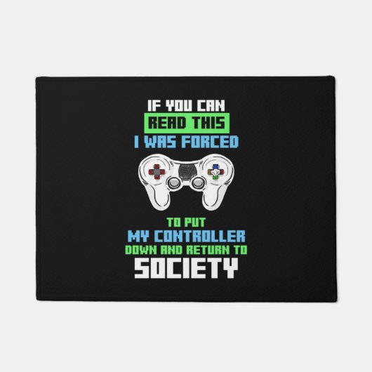 ゲーマーはゲームをコトロールすることを余儀なくされた ドアマット (正面)