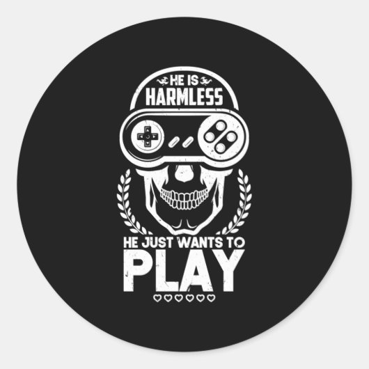 ゲーマーは単にビデオゲ遊ームを望む ラウンドシール (正面)