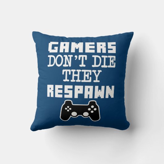 ゲーマーは枕を呼吸して死なないおもしろい クッション (裏面)