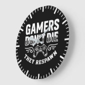 ゲーマーは死なない彼らが呼吸おもしろい、ビデオゲーム ラージ壁時計 (傾斜)