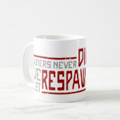 ゲーマーは決してスタイル2 -死にません コーヒーマグカップ (正面左)