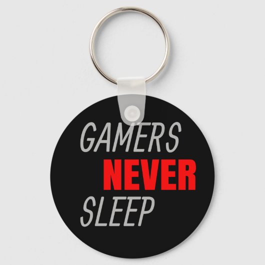 ゲーマーは決して眠らないビデオゲーム恋人のギフト キーホルダー (正面)