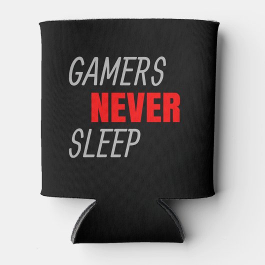 ゲーマーは決して眠らないビデオゲーム恋人のギフト 缶クーラー (正面)