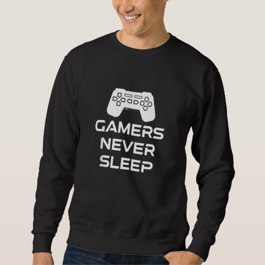 ゲーマーは眠らない スウェットシャツ (正面)