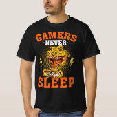 ゲーマーは眠らない Tシャツ (正面)