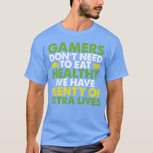 ゲーマーは80年代の赤い少年を食べる必要はない Tシャツ (正面)