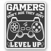 ゲーマーは、彼らはちょうどレベルアップ誕生日ゲーマー シール (正面)