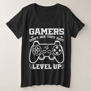 ゲーマーは、彼らはちょうどレベルアップ誕生日ゲーマー プラスサイズTシャツ