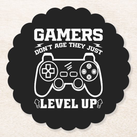 ゲーマーは、彼らはちょうどレベルアップ誕生日ゲーマー ペーパーコースター (正面)